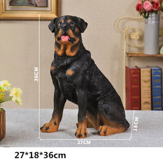 Buy as-picture-shown Rottweiler Statue Animal Creative Artware Home Decorations