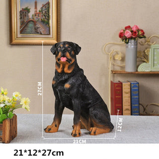 Buy as-picture-shown-3 Rottweiler Statue Animal Creative Artware Home Decorations