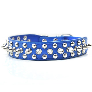 Buy navy-blue 9 Colors 2.5cm Width Rottweiler Leather  Collar